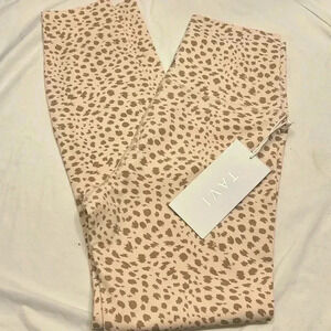 Cream Leopard Print Women's Leggings